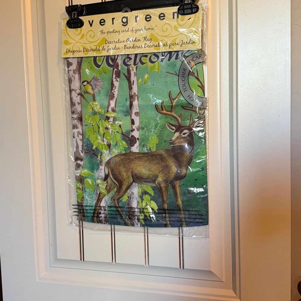 NWT Woodland Scene With Buck Garden Flag. Eye Catching Addition to Your Garden.